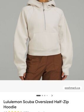 lululemon athletica Ivory Scuba Oversized Half-Zip Hoodie